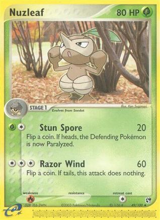 Nuzleaf (49/100) [EX: Sandstorm] Reverse Holofoil