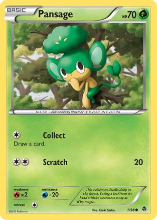 Pansage (1/98) [Black & White: Emerging Powers] Reverse Holofoil