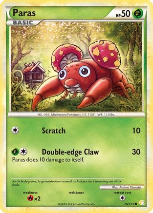 Paras (76/123) [HeartGold & SoulSilver: Base Set] Reverse Holofoil