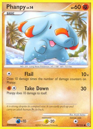 Phanpy (98/132) [Diamond & Pearl: Secret Wonders] Reverse Holofoil