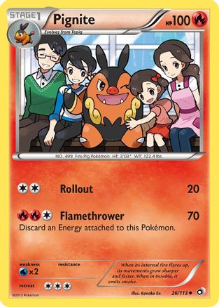 Pignite (26/113) [Black & White: Legendary Treasures] Reverse Holofoil