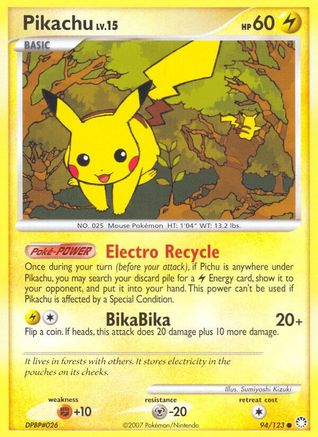 Pikachu (94/123) [Diamond & Pearl: Mysterious Treasures] Reverse Holofoil
