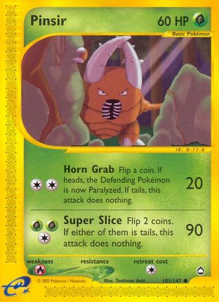 Pinsir (101/147) [Aquapolis] Reverse Holofoil
