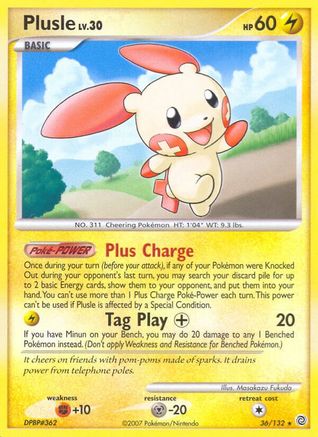 Plusle (36/132) [Diamond & Pearl: Secret Wonders] Reverse Holofoil