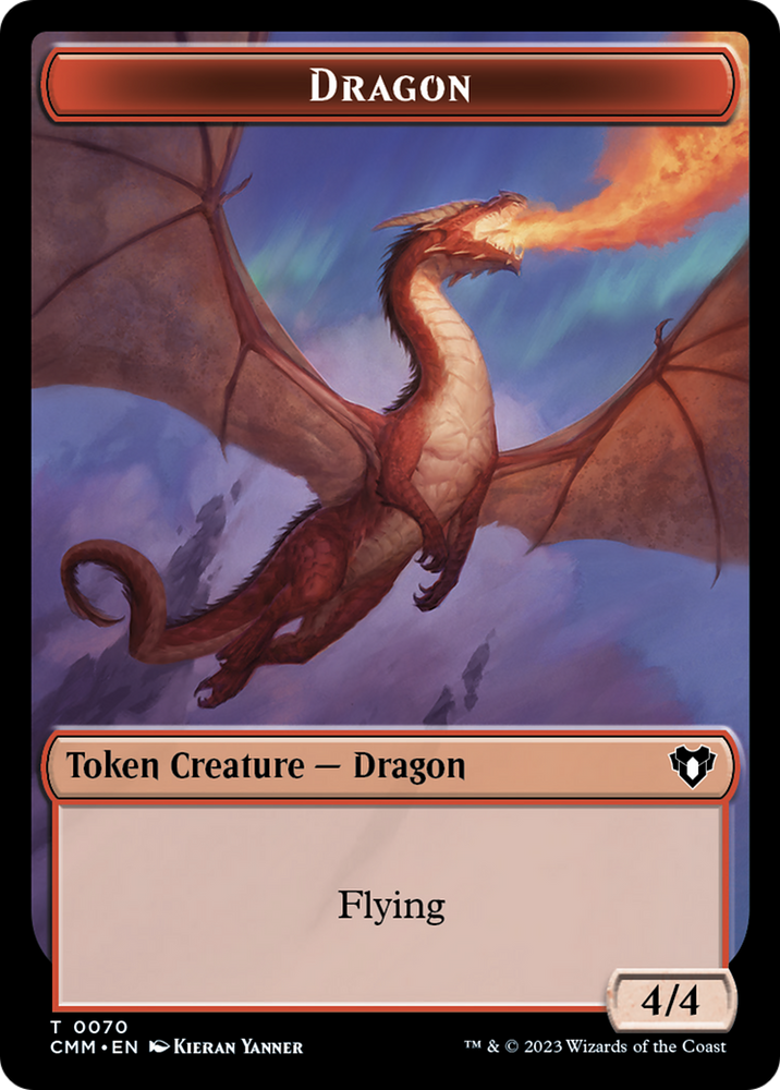 Dragon // Kor Ally Double-Sided Token [Commander Masters Tokens]