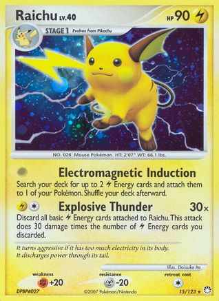 Raichu (15/123) [Diamond & Pearl: Mysterious Treasures] Reverse Holofoil