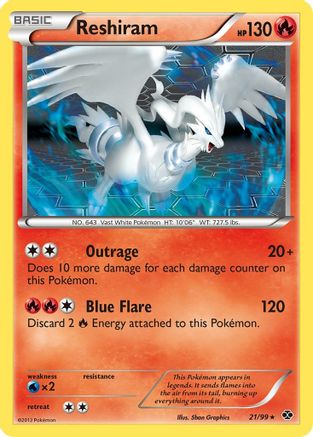 Reshiram (21/99) [Black & White: Next Destinies] Reverse Holofoil