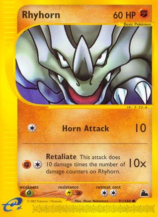 Rhyhorn (91/144) [Skyridge] Reverse Holofoil