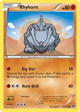 Rhyhorn (60/146) [XY: Base Set] Reverse Holofoil