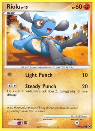 Riolu (91/127) [Platinum: Base Set] Reverse Holofoil