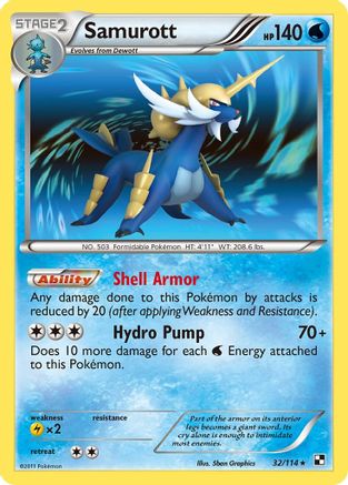 Samurott (32/114) [Black & White: Base Set] Reverse Holofoil