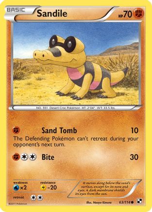 Sandile (63/114) [Black & White: Base Set] Reverse Holofoil