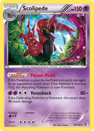 Scolipede (74/149) [Black & White: Boundaries Crossed] Reverse Holofoil