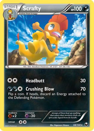 Scrafty (68/108) [Black & White: Dark Explorers] Reverse Holofoil