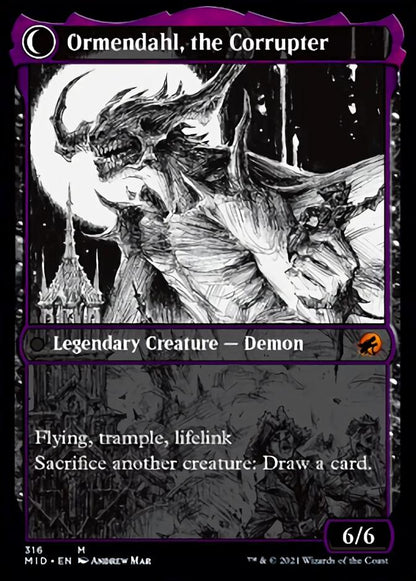 Jerren, Corrupted Bishop // Ormendahl, the Corrupted (Showcase Eternal Night) [Innistrad: Midnight Hunt] Foil