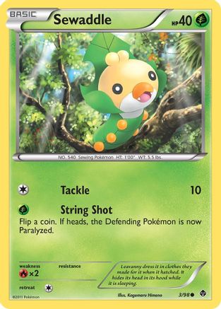 Sewaddle (3/98) [Black & White: Emerging Powers] Reverse Holofoil