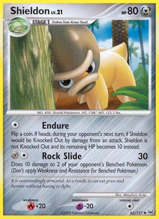 Shieldon (62/127) [Platinum: Base Set] Reverse Holofoil