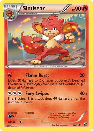 Simisear (22/114) [Black & White: Base Set] Reverse Holofoil