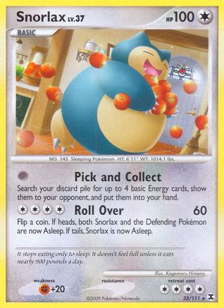 Snorlax (33/111) [Platinum: Rising Rivals] Reverse Holofoil