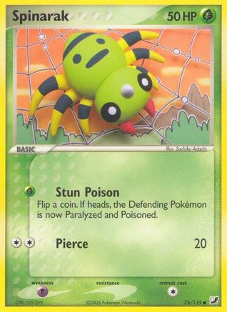 Spinarak (75/115) [EX: Unseen Forces] Reverse Holofoil