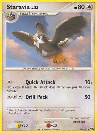 Staravia (47/100) [Diamond & Pearl: Majestic Dawn] Reverse Holofoil