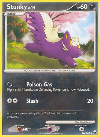 Stunky (76/100) [Diamond & Pearl: Majestic Dawn] Reverse Holofoil