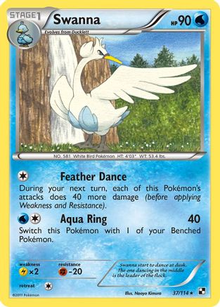Swanna (37/114) [Black & White: Base Set] Reverse Holofoil