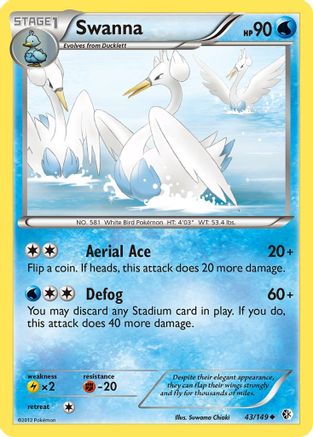 Swanna (43/149) [Black & White: Boundaries Crossed] Reverse Holofoil