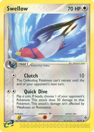Swellow (45/97) [EX: Dragon] Reverse Holofoil