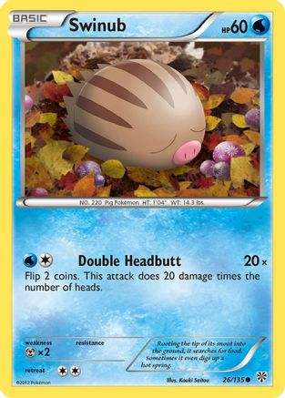 Swinub (26/135) [Black & White: Plasma Storm] Reverse Holofoil