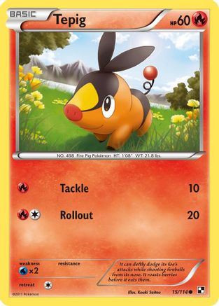 Tepig (15/114) [Black & White: Base Set] Reverse Holofoil