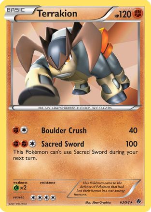Terrakion (63/98) [Black & White: Emerging Powers] Reverse Holofoil