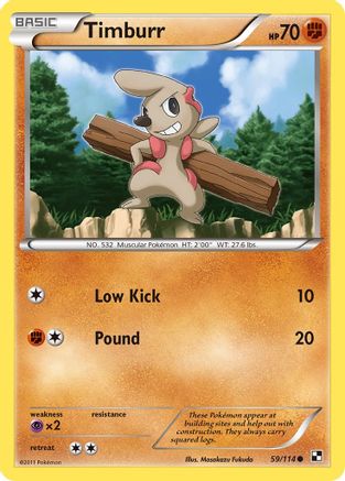 Timburr (59/114) [Black & White: Base Set] Reverse Holofoil