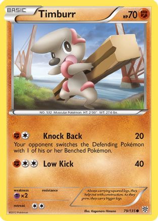 Timburr (79/135) [Black & White: Plasma Storm] Reverse Holofoil