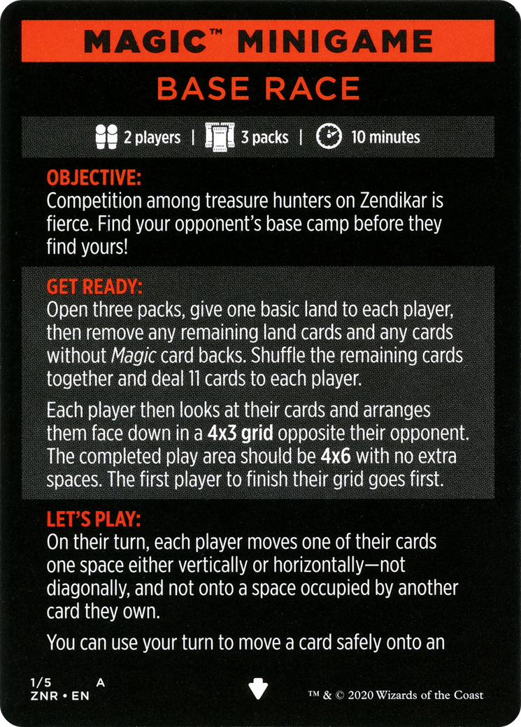 Base Race // Base Race (cont'd)  [Zendikar Rising Minigames]