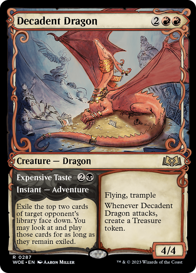 Decadent Dragon // Expensive Taste  [Wilds of Eldraine]: (Showcase)