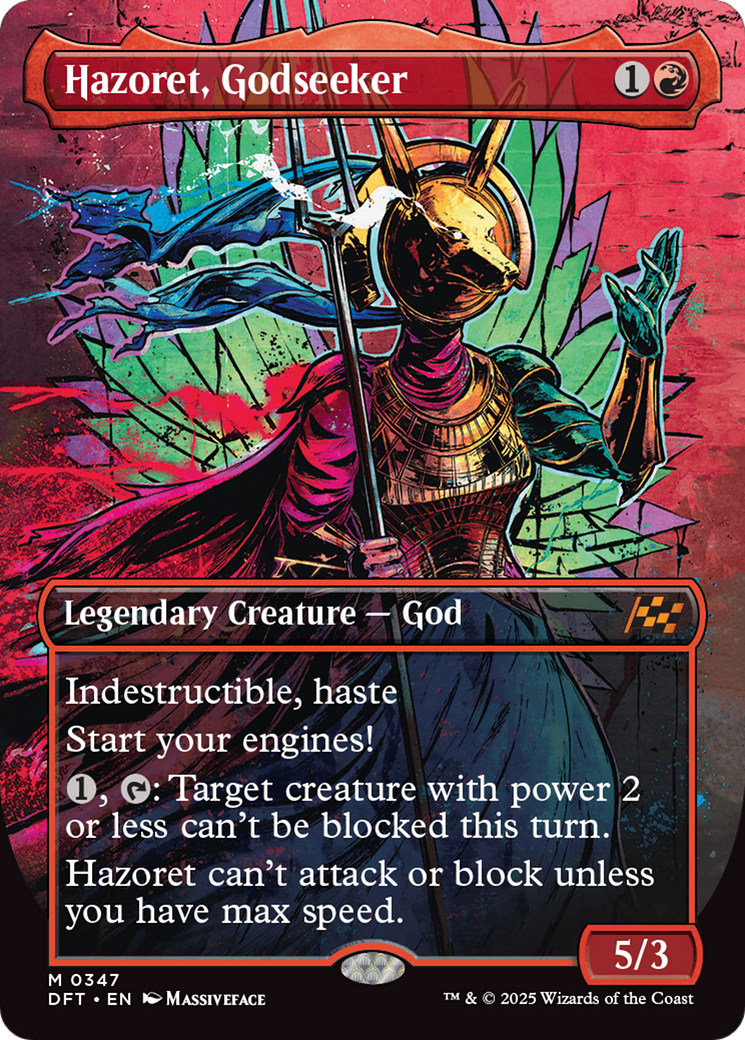 Hazoret, Godseeker (Borderless) [Aetherdrift] Foil