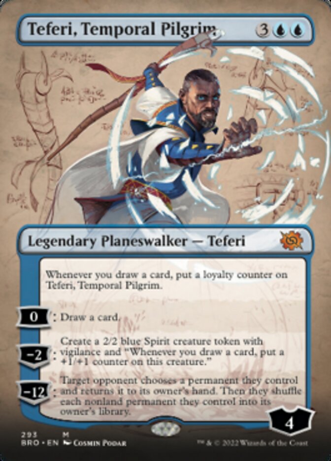 Teferi, Temporal Pilgrim (Borderless Alternate Art) [The Brothers' War] Foil