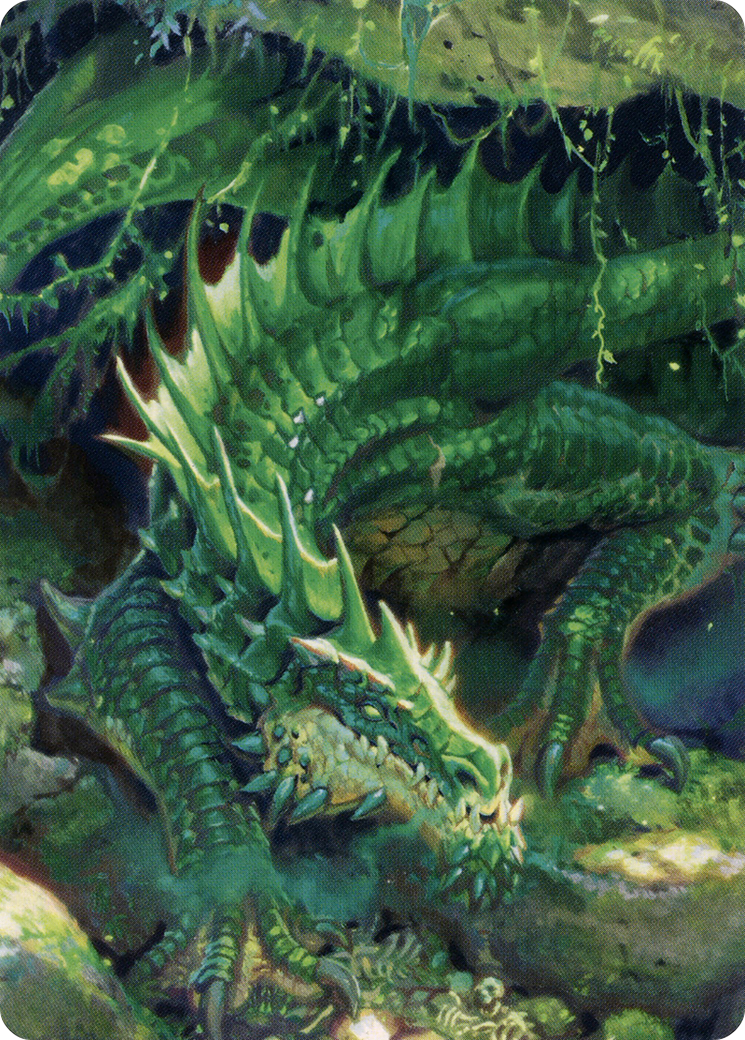 Lurking Green Dragon // Lurking Green Dragon  [Battle for Baldur's Gate Art Series] (Borderless)