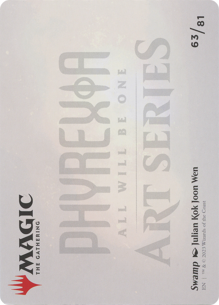 Swamp // Swamp  [Phyrexia: All Will Be One Art Series] (Borderless) Foil