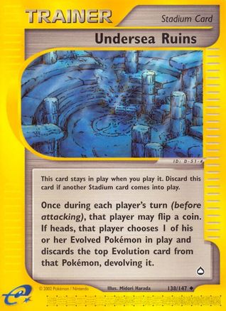 Undersea Ruins (138/147) [Aquapolis] Reverse Holofoil