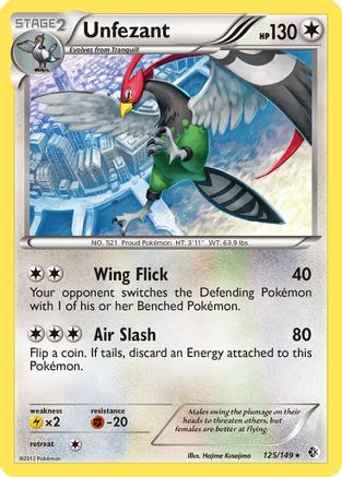 Unfezant (125/149) [Black & White: Boundaries Crossed] Reverse Holofoil