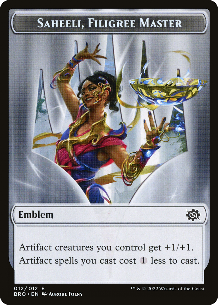 Saheeli, Filigree Master Emblem  [The Brothers' War Tokens] Foil