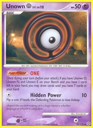Unown O (70/132) [Diamond & Pearl: Secret Wonders] Reverse Holofoil