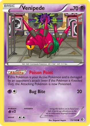 Venipede (72/149) [Black & White: Boundaries Crossed] Reverse Holofoil