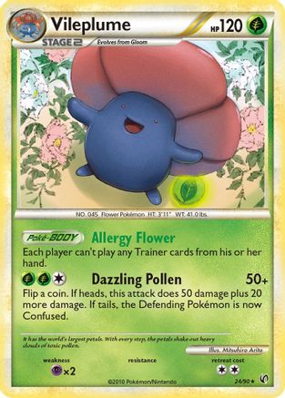 Vileplume (24/90) [HeartGold & SoulSilver: Undaunted] Reverse Holofoil