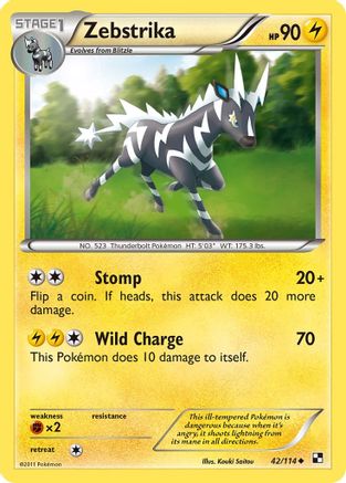 Zebstrika (42/114) [Black & White: Base Set] Reverse Holofoil