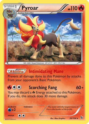 Pyroar (20/106) [XY: Flashfire] Reverse Holofoil