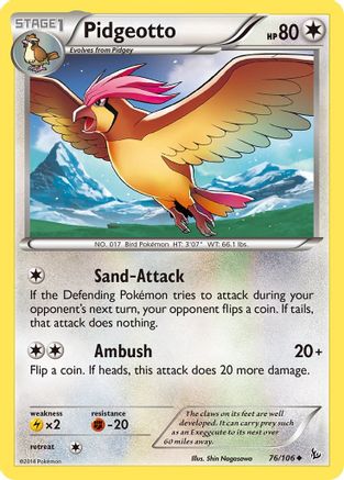 Pidgeotto (76/106) [XY: Flashfire] Reverse Holofoil