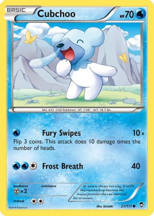 Cubchoo (21/111) [XY: Furious Fists] Reverse Holofoil
